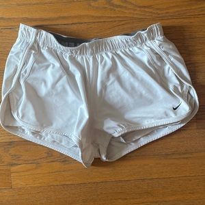 White Nike dri fit love tennis shorts with spandex